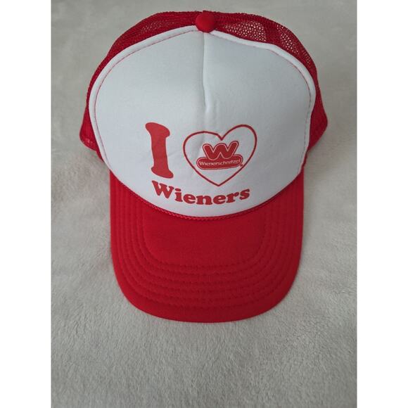 OTTO Other - Wienerschnitzel Hat Womens Mens Red Snapback Trucker Hat I Love Wieners Graphic